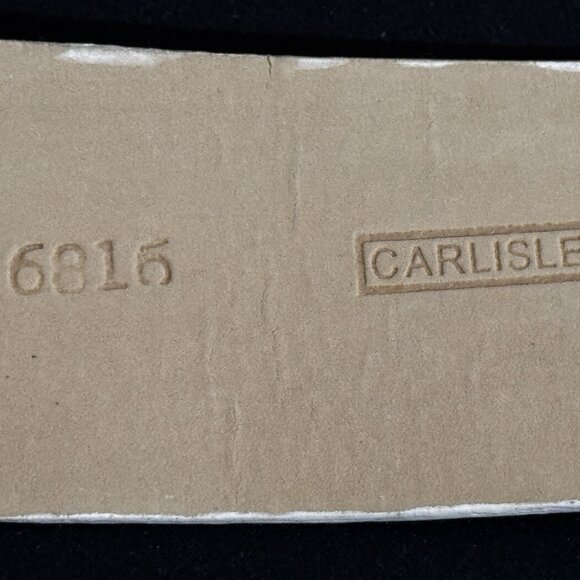 Vintage Carlisle Cream Woven-Embossed Leather Belt 34-38" Waist - Picture 5 of 6